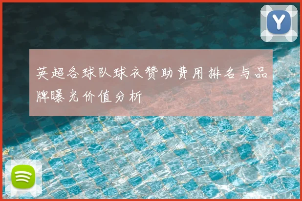 英超各球队球衣赞助费用排名与品牌曝光价值分析